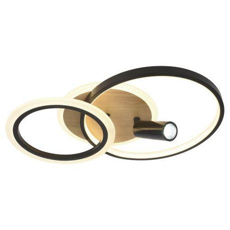 Светильник светодиодный Rondo CLL-1-85-RC BK 85Вт 3000К-6000К с пультом ДУ 510х340х180 черн./дерево Эра Б0069745