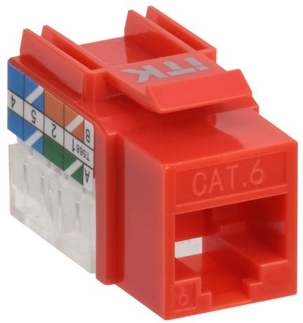 Модуль Keystone Jack кат.6 UTP 110 IDC 90град красный | CS1-1C06U-11-04 ITK IEK (ИЭК)