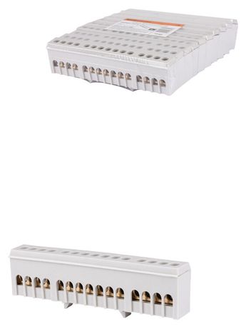 Шина "L" "фаза" в сером изоляторе на DIN-рейку 6x9мм 15 групп | SQ0801-0213 TDM