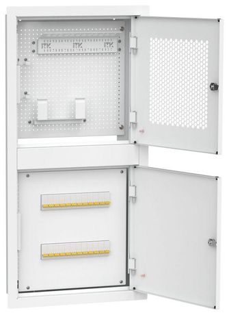Шкаф встраиваемый двухсек. 3 ком. 400х850мм дверь метал. бел. LINEA R ITK LR16-4H81-M-FR3 IEK