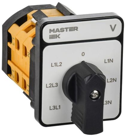 Переключатель кулачковый 10А (сх. 66) стандартная черн. рукоятка MASTER IEK MI-CS10-010-066-K02