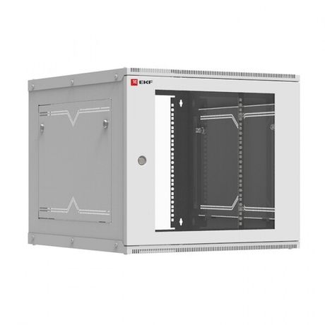 Шкаф телекоммуникационный настенный разборный 9U (600х650) дверь стекло, Astra A серия EKF Basic | ITB9G650D