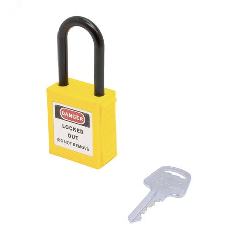 Замок безопасности навесной нейлоновая дужка BD-G12 Yellow - 10296 ПТК