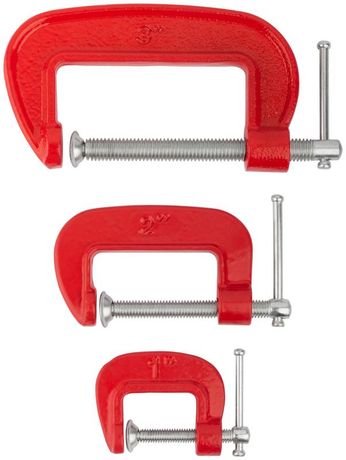 Набор струбцин "мини" тип "G" 3шт 1дюйм 2дюйм 3дюйм FIT 59230 РОС