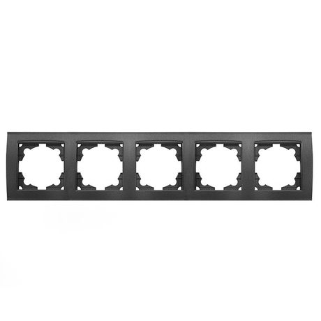 Рамка пятиместная горизонтальная серия Бриллиант графит - 1028-Gr Союз