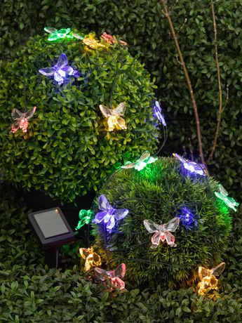 Гирлянда светодиодная садовая "Бабочки" 5.8м 20LED на солнечной батарее ERASF22-15 ЭРА Б0053364