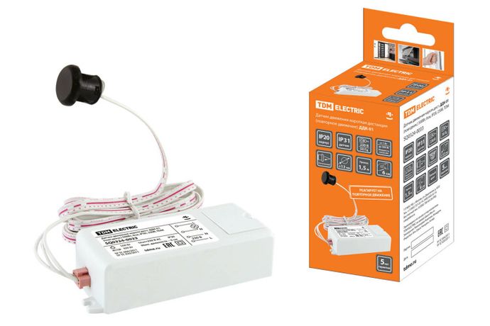 Датчик движения ДДК-01 (повт.движ.) 500Вт, 6см, IP20, 230В, | SQ0324-0033 TDM