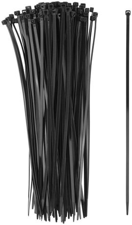 Хомуты нейлоновые для проводов, черные 100 шт., 4,8х300 мм - 60356 РОС