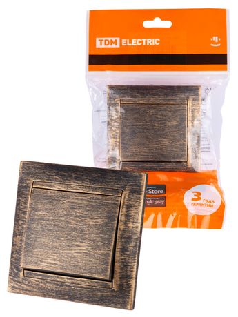 Выключатель 1 кл. 10А старинная бронза "Лама" | SQ1815-0743 TDM