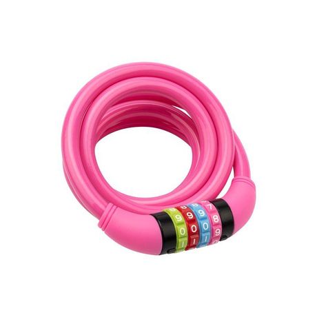 Тросовый кодовый замок взломостойкий для велосипедов и колясок 150 см розовый | 79-0214 ЧЕТЫРЕ СЕЗОНА MEET
