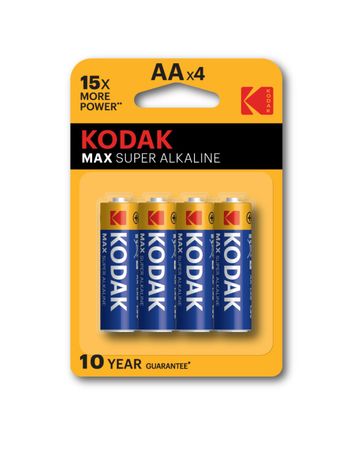 Батарейка Kodak LR6-4BL MAX SUPER Alkaline [KAA-4] (80/400/17600) - Б0005120