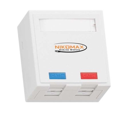 Настенная розетка 2 порта Кат.5e неэкранированная со шторками белая - NMC-WO2UD2-FT-ST-WT NIKOMAX ЭКО14329