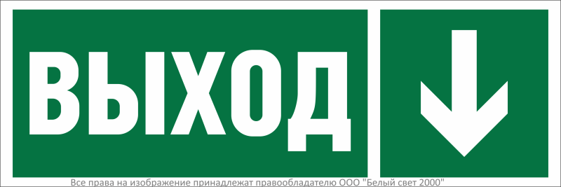 Знак безопасности NPU-3311.E29''Направление к эвакуационному выходу вниз'' - a32683 BS