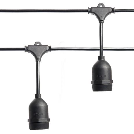 Гирлянда "Евро белт-лайт" на подвесах, 20 E27, шаг 50cm черный, 13м (3м сетевой шнур) IP65, CL50-13-1 | 41826 FERON