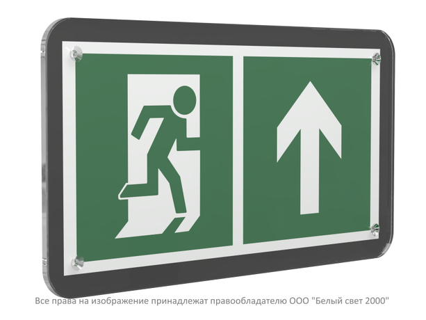 Знак безопасности PS-33186-Black.E38''Напр. к эвакуационному выходу прямо'' - a32981 BS
