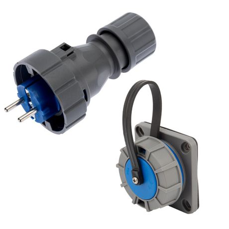 Набор розетка настенная фланцевая + вилка 16 А, IP68 | 111-013-124 REXANT MEET