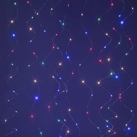 Гирлянда светодиодная новогодняя занавес 3*3 м мультиколор 240 microled USB Intro Holiday INZR-02 - Б0060436 ЭРА