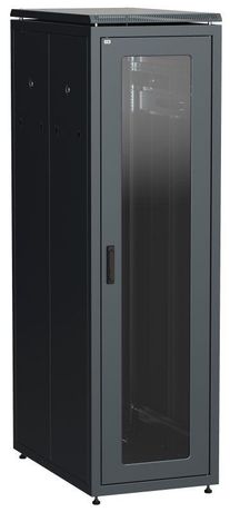 Шкаф напольный сетевой 19'' LINEA N 33U 800х1000мм стеклянная передняя дверь. задняя металлическая черный - LN05-33U81-GM IEK