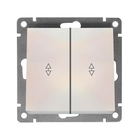 Переключатель проходной 2-кл. СП Афина 10А IP20 механизм жемчуж. UNIVersal A0026-Obr Союз