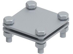 Соединитель для параллельного и перпендикулярного соединения полосы до 40 мм. Материал - горячеоцинкованная сталь. МС-152-ГЦ Ostec 391152