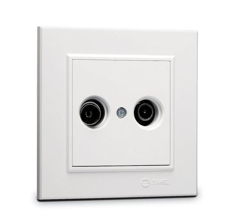 Розетка телевизионная оконечная TV/R СП Karea IP20 1.5дБ бел. Makel 56001065