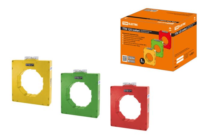 Трансформатор тока ТТН 125/2500/5-15VA/0,5-Р (3 шт., color) | SQ1101-1224 TDM