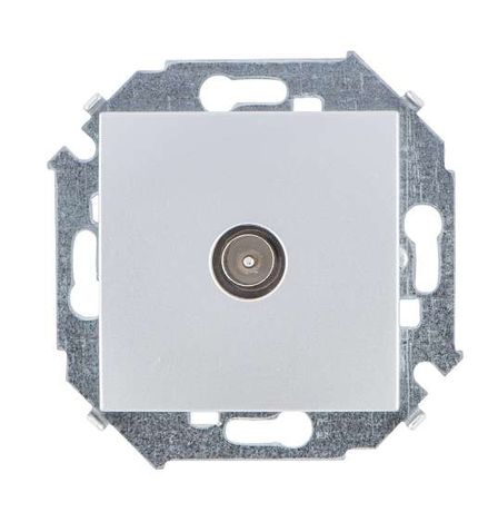 Механизм розетки TV СП Simon15 одиночная алюм. Simon 1591475-033