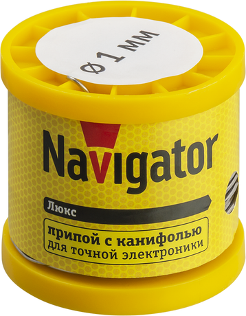 Припой 93 085 NEM-Pos02-61K-1-K200 (ПОС-61; катушка; 1мм; 200 г) Navigator 93085