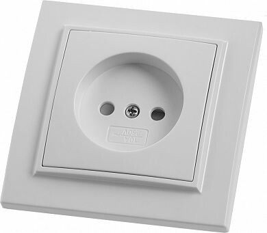 Розетка 1-местная б/з, серия Эрна, белый, - PST10-9009-01 FERON 39049
