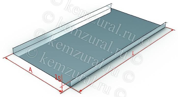 Крышка для лотка осн.100 L3000 сталь 0.7мм КЛ100 УТ1.5 КЭМЗ 110 101131 14