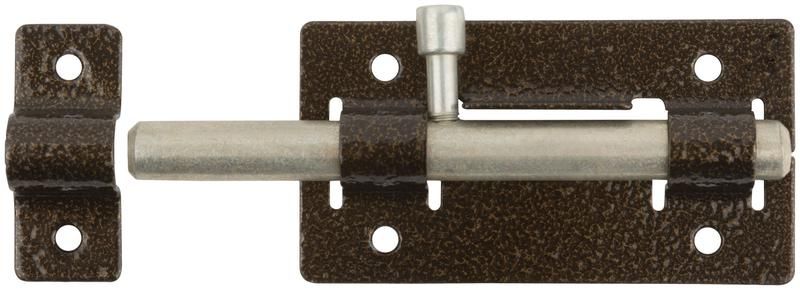 Задвижка накладная усиленная для дверей круглый ригель бронза 66680