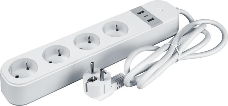 Удлинитель 4х1.5м 16А Smart Home с заземл. 2хUSB управлением по WI-FI бел. NAVIGATOR 95132