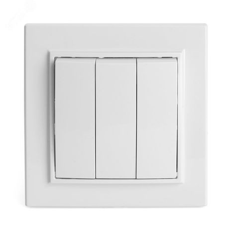 Выключатель электрический 3-клавишный, серия Эрна, PSW10-9007-01, белый | 39922 STEKKER FERON PSW10-9007-01