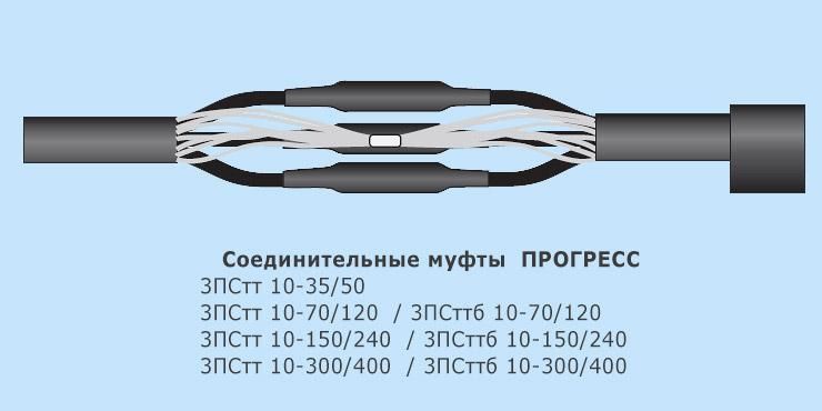Муфта кабельная соединительная 10кВ 3ПСтт 10-150/240 Р КЛЭ "Прогресс" Трансэнерго TRE-001387