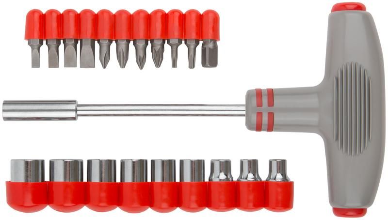 Отвертка Т-образная с 20 битами и головками CrV - 56235 РОС