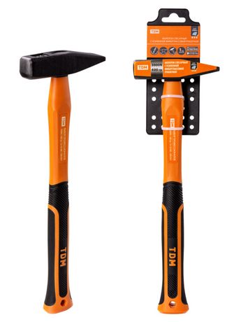 Молоток слесарный, 400 гр, кованый, с усилен. прорезиненной фиберглассовой рукояткой "Алмаз" | SQ1036-0112 TDM