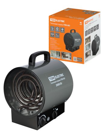 Тепловая пушка ТПК-БО, 3 кВт, круглый корпус, терморегулятор, TDM SQ2520-0108