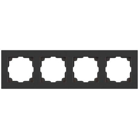 Рамка для розеток и выключателей Intro Accent 6-504-07 на 4 поста, СУ, рафит | Б0063718 ЭРА