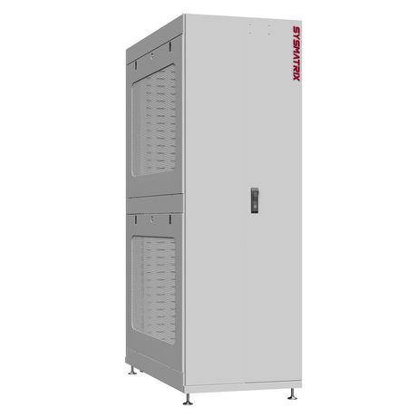 Шкаф серверный 24U 800х1200 передняя дверь: двустворчатая глухой металл IP51. задняя протект IP41. боковые панели: перфорированные. цвет: серый RAL7035 - NS 8224.7562 SYSMATRIX