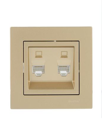 Розетка компьютерная двойн. VESNA зол. LEZARD 742-3688-141