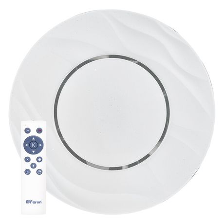 Светильник светодиодный декоративный бытовой накл. с пультом AL1836 тарелка 72W 3000К-6000K белый | 41235 Feron
