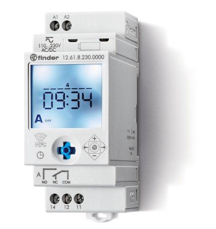Реле времени цифровое недельное; монтаж на рейку 35мм; 1СO 16A; питание 24B AC/DC; NFC; ширина степень защиты IP20 | 126100240000 Finder 12.61.0.024.0000