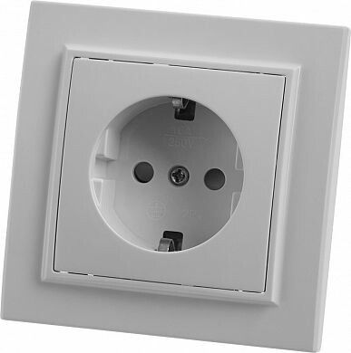 Розетка 1-местная с/з, серия Эрна, белый, - PST16-9010-01 FERON 39050