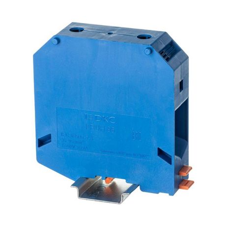 Клемма проходная , винтовой зажим, 2 точки подключения, 95 кв.мм, синяя - KRUH-95-BU ДКС