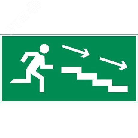 Пиктограмма ПО ЛЕСТНИЦЕ ВНИЗ ВПРАВО 180х90мм для аварийно-эвакуационного светильника Compact - V5-EM04-60.004.037 VARTA
