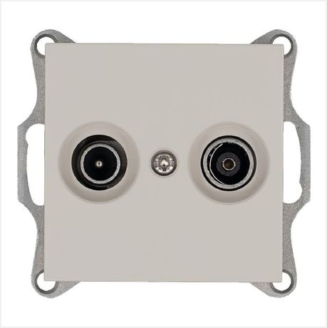 Розетка телевизионная оконечная TV + FM 2-м Ф9.5мм механизм тауп Jasmart G6204T