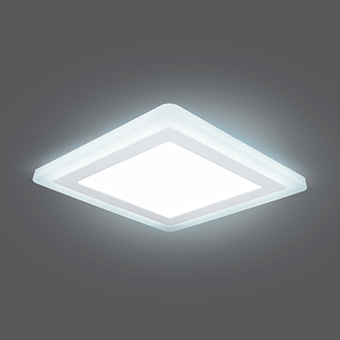 Светильник светодиодный встраиваемый ДВО-12+3 Вт 960Лм 4000К квадрат белый IP20 3 режима LED монтажный d170 мм 190х190х31 180-265 В Backlight Gauss - BL125