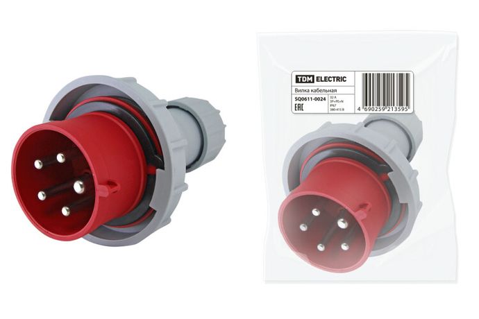 Вилка кабельная IP67 32А 3Р+РЕ+N 380В | SQ0611-0024 TDM