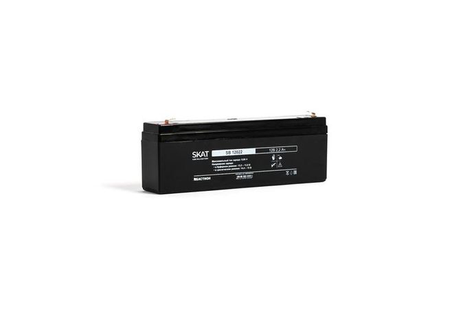 Аккумулятор SKAT SB 12022 свинцово-кислотный тип AGM 12V 2,2Ач Iзар.0,66 А, ножевые клеммы - 2539 Бастион