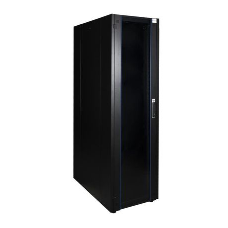 Шкаф напольный 19дюйм 47U 600х1000 перед. дв. стекл. задн. стен. метал. черн. Datarex DR-700631